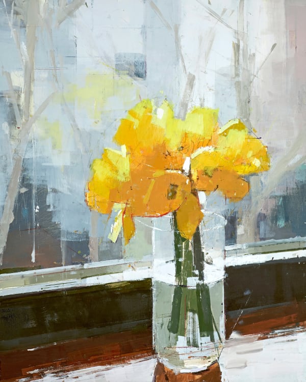 Lisa Breslow Daffodils, 2024 oil and pencil on panel 20 x 16 in.