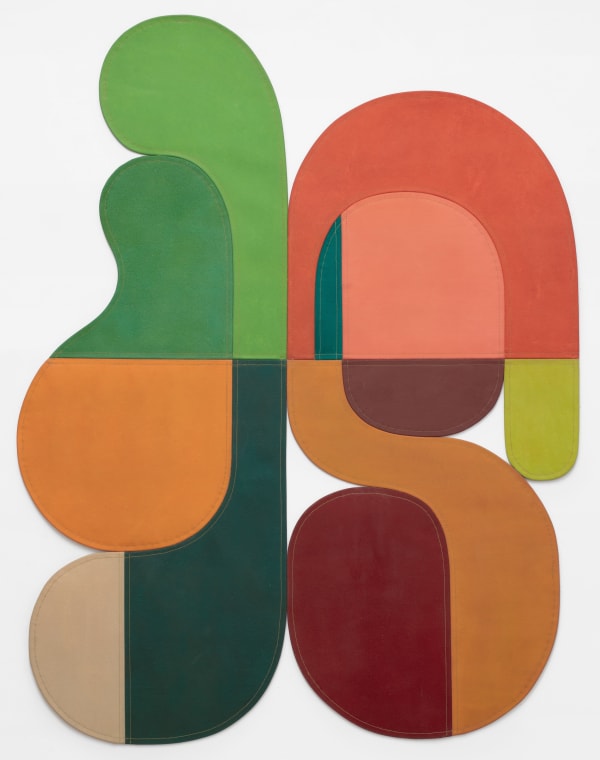 Zuriel Waters Fecund City, 2022 Acrylic on canvas, upholstery thread, cotton duck, hardware 55 x 42 in.