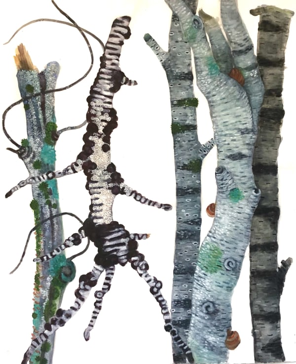 Katie DeGroot Get Back, 2020 watercolor on paper 48 x 37 in.