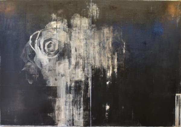 Daniel Brice PP-Black, 2018 oil and acrylic on canvas over panel 48 x 70 in.