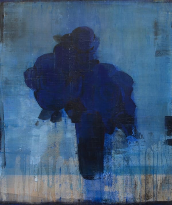 Daniel Brice PP-Blue on Blue, 2018 oil and acrylic on canvas over panel 28 x 24 in.