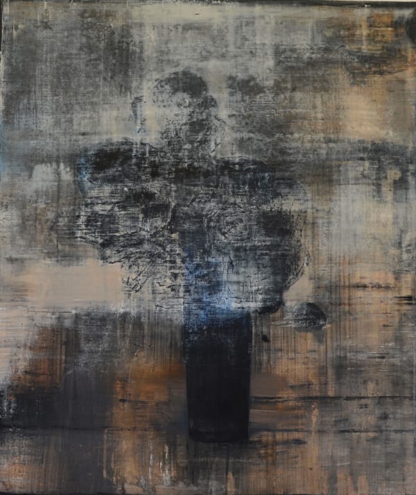 Daniel Brice PP-White/Black, 2018 oil and acrylic on canvas over panel 28 x 24 in.