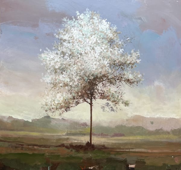 Peter Hoffer Medici, 2024 acrylic and epoxy on board 40 x 40 in.