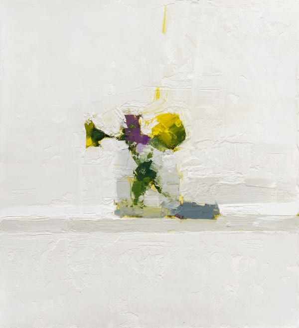 Stanley Bielen Violet and Marigold, 2023 oil on paper / mounted 12 1/8 x 11 in.