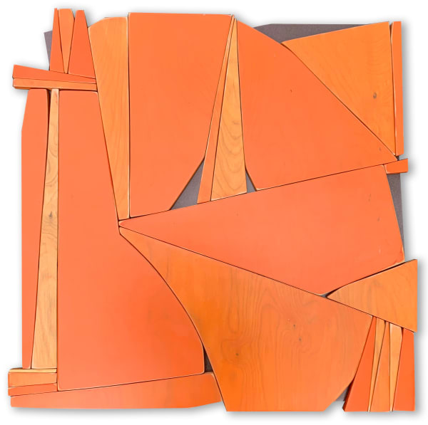 Scott Troxel Tiki IV, 2019 Acrylic washes on birch, mounted on mdf painted with metallic enamel. Satin Lacquer clear coat. 24 x 24 x 2/3 in.