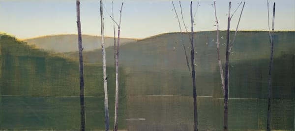 Stephen Pentak 2020, XI.II, 2020 oil on panel 34 x 76 in.