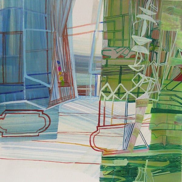 Josette Urso Distant Wood, 2022 watercolor on paper 6 x 6 in.