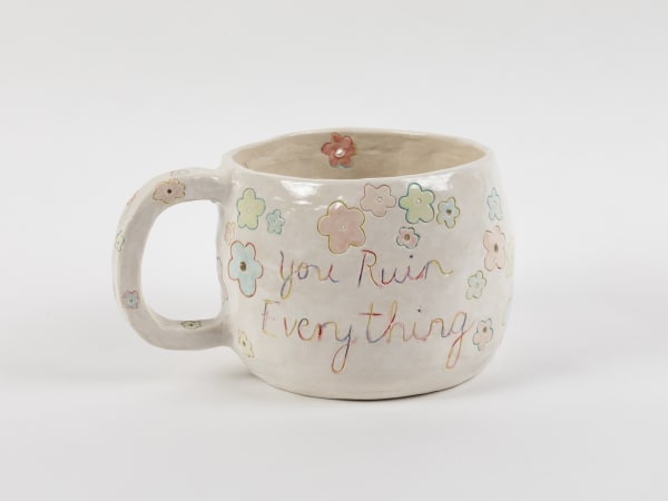 Monica Banks You Ruin Everything/It Is Your Fault, 2021 glazed english porcelain 5 5/8" x 9 3/4" x 7 1/8"
