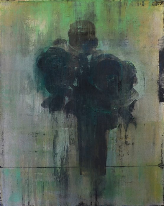 Daniel Brice PP-Green/Black, 2018 oil and acrylic on canvas over panel 60 x 48 in.