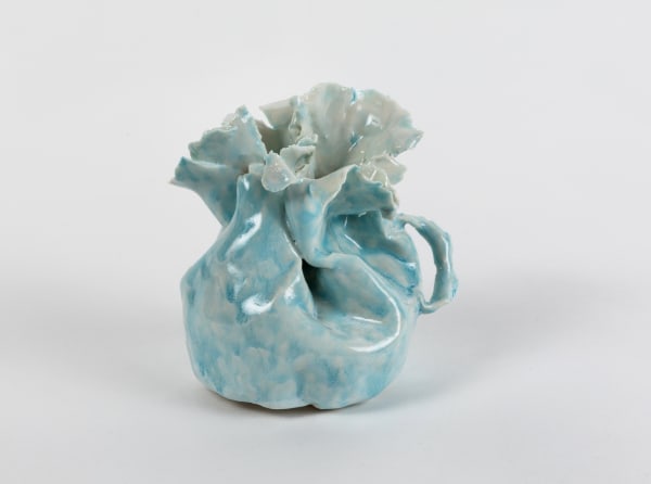 Monica Banks Blue, 2021 glazed english porcelain 4" x 4 1/4" x 3"