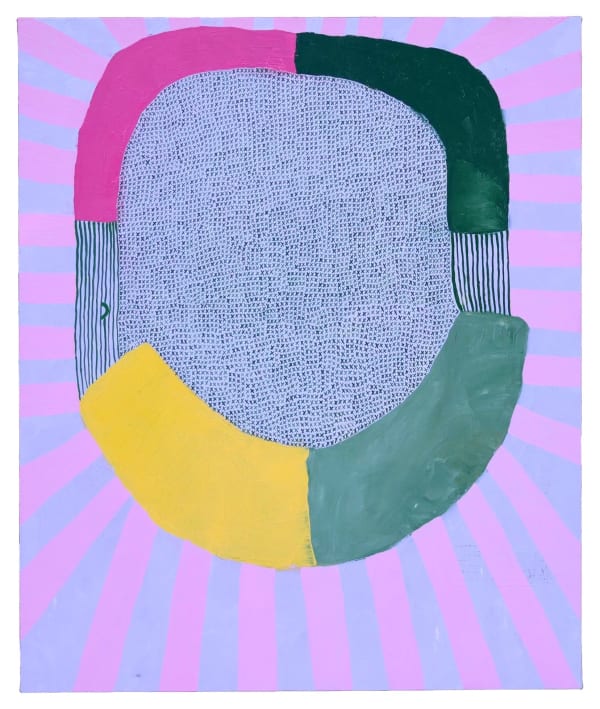 Maeve D'Arcy The one where Lucy hides a puppy in the piano, 2023 oil on canvas 36 x 30 in.