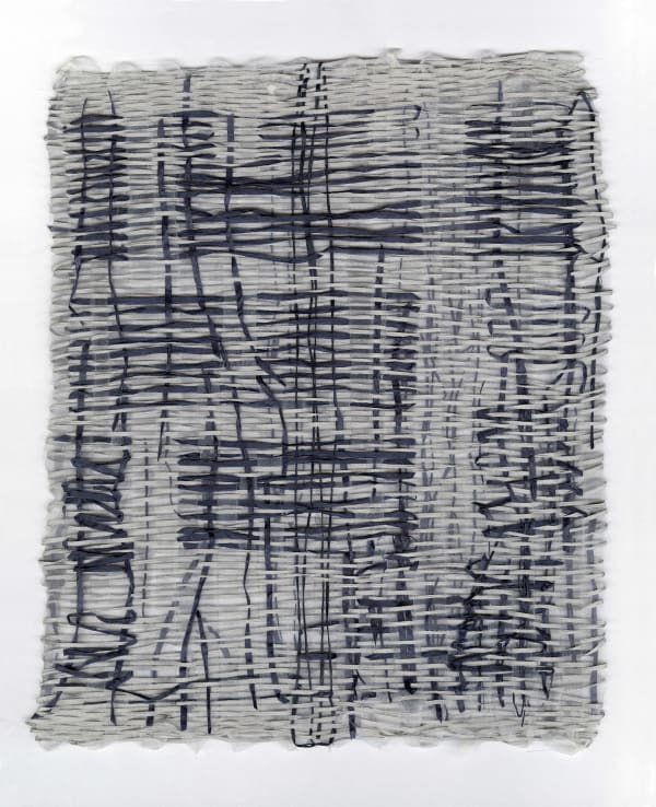 Margie Neuhaus Untitled (2023.7.4), 2023 silk, graphite, linen paper wrapped in raw silk, and cotton gima 12 x 10 in.