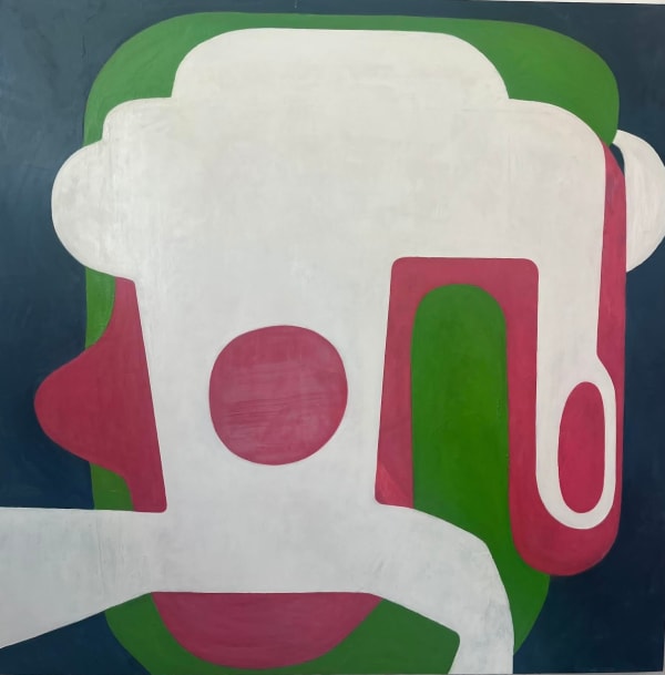 Fran Shalom Nothing Behind the Curtain, 2025 Oil on wood 30 x 30 in.