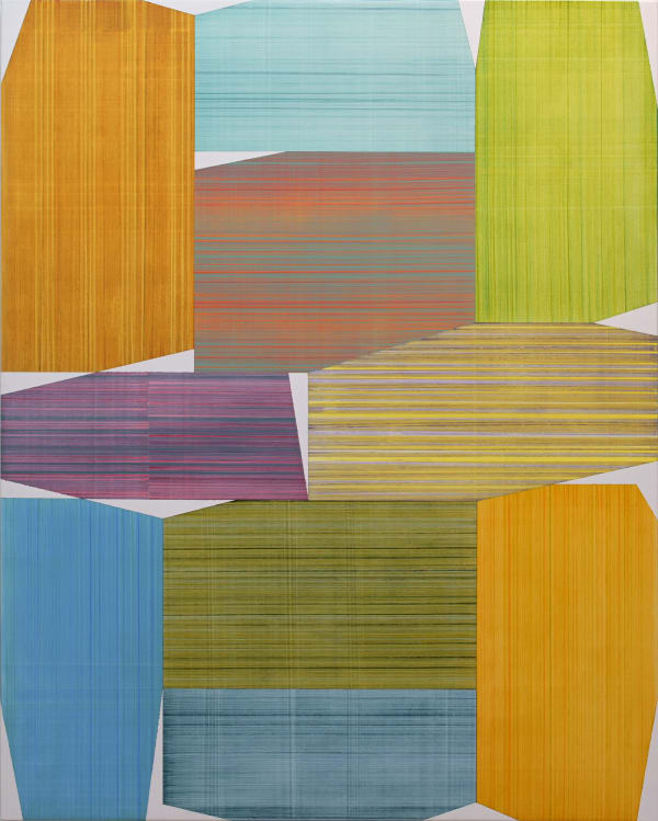 Erick Johnson Striation Sensation, 2022 oil on canvas 60 x 40 in.