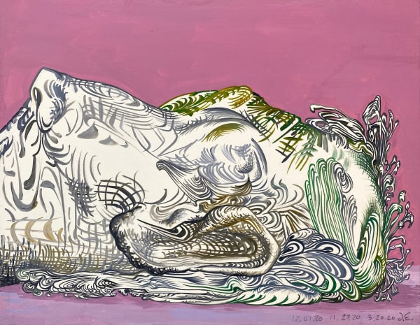 James Esber Sleeper II, 2020 acrylic on PVC panel 12 x 9 in.