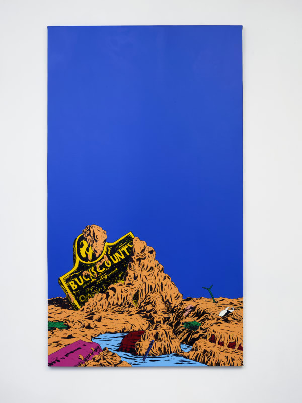 Welcome to Bucks County, 2018 acrylic on canvas 70 x 40 in, 178 x 102 cm