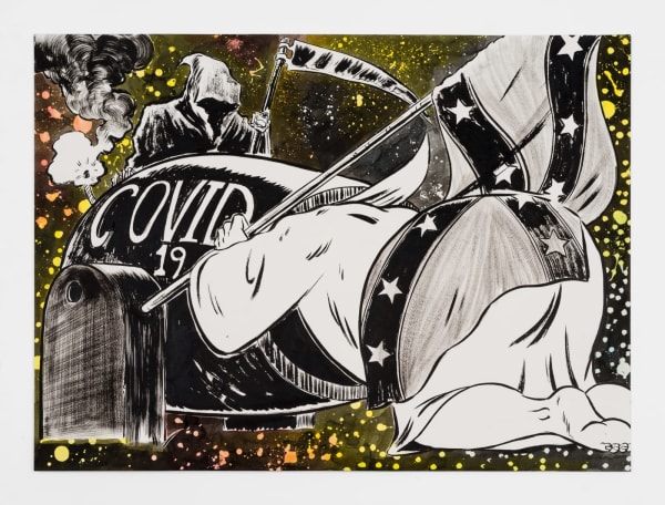 Assume the Position, 2020 ink on paper 22 x 30 in