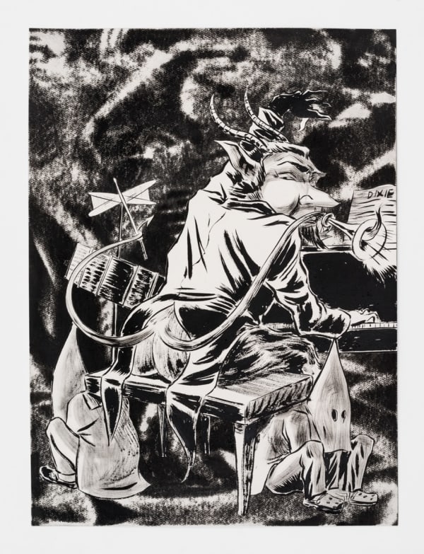 The Lovers (Part 1), 2020 ink on paper 30 x 22 inches