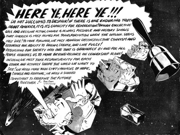 Town Crier January 23 2025, 2025 collage printed on paper 18 x 24