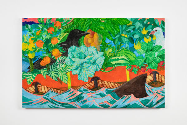 The Bounty, 2025 ink and acrylic on canvas 21 1/2 x 34 1/4 x 1 inches