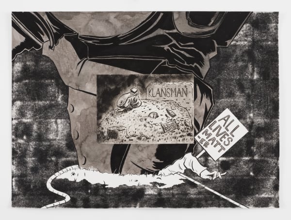 The Improvement, 2021 etching on ink on collage 22.0h x 30.0w in 55.88h x 76.2w cm