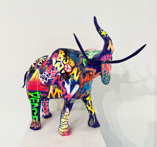 Richard Orlinski, Elephant - Tagué, 2019