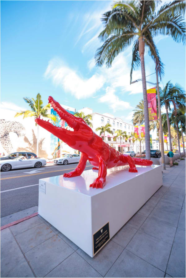 Richard Orlinski, Crocodile - Orlinski Red Resin