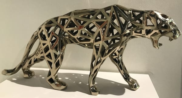 Richard Orlinski, Panthere Dentelle - 80 cm Bronze Blanc 7/8