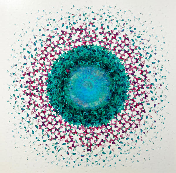Annalù, Dreamcatcher Touch Print Green Pink 110cm