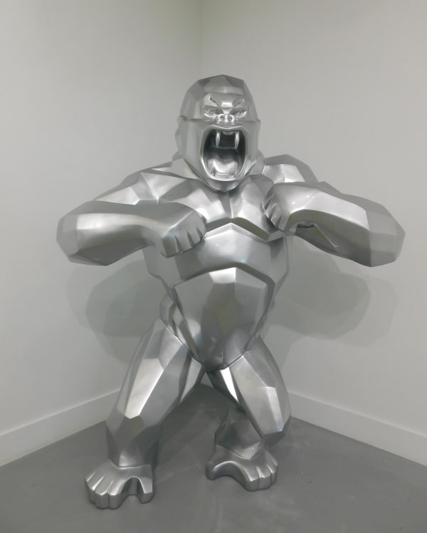 Richard Orlinski, Wild Kong Silver Metal 180cm 8/8, 2022