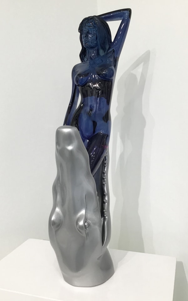 Richard Orlinski, Pin Up Blue Crystal Clear and Chrome
