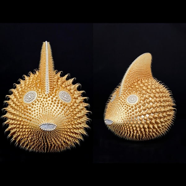 Eddy Maniez, Poisson Lune Gold 80 cm, 2021