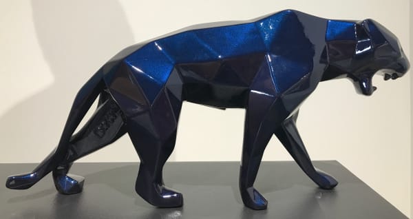 Richard Orlinski, Panthere - 40 cm Bleu Mauritus 46/50