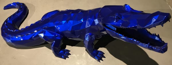 Richard Orlinski, Crocodile - 110 cm Bleu Mick 48/50