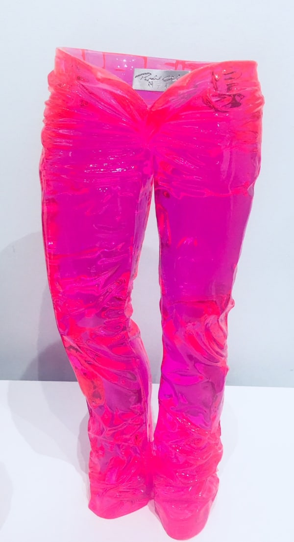 Richard Orlinski, Wild Denim Crystal Clear Pink 35cm 7/8