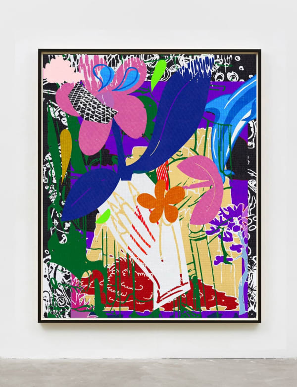 Collage with Flowers, Hand, Tree, and Dolphin