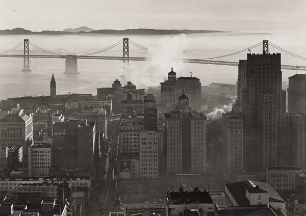 Ansel Adams, View of the Bay Bridge from San Francisco, 1937