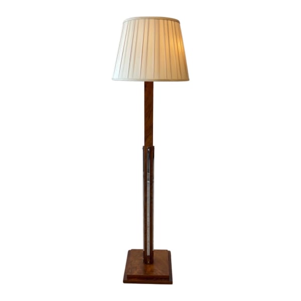 Walnut and Nickel Floor Lamp