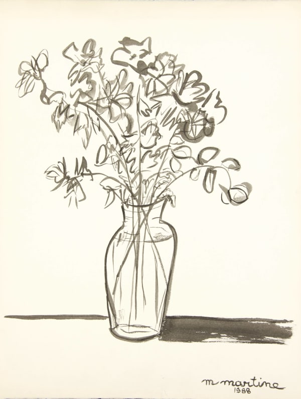 Martine Martine, Bouquet sur fond clair, 1988