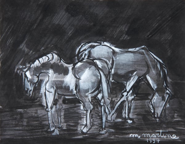 Martine Martine, Petits Chevaux broutant, 1997