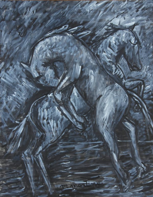 Martine Martine, Deux Chevaux gris tête-bêche, 2008