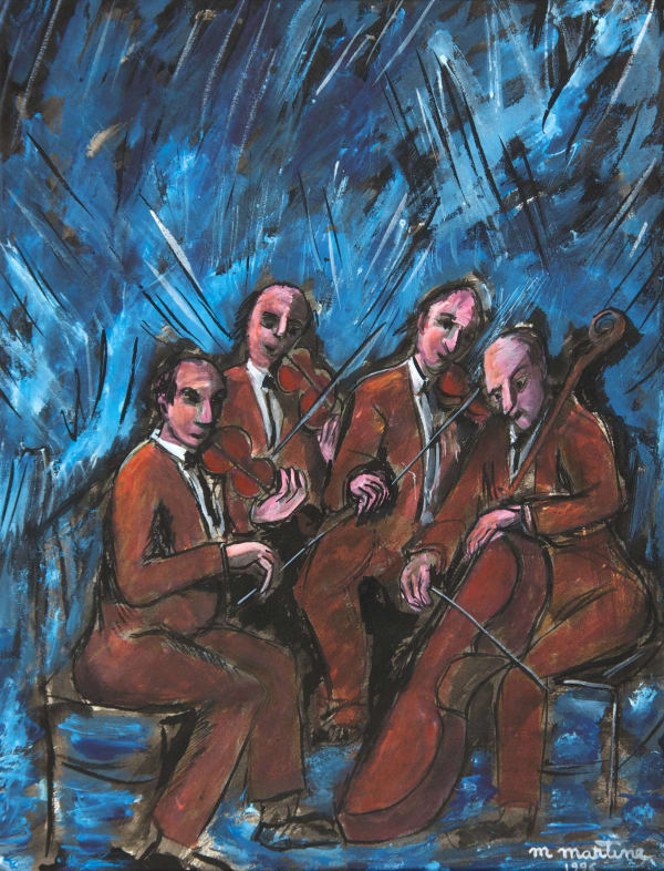 Martine Martine, Quatuor sur fond bleu, 1996