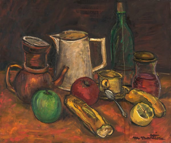 Martine Martine, Petit Déjeuner à la cafetière et au pot blanc II, 1983