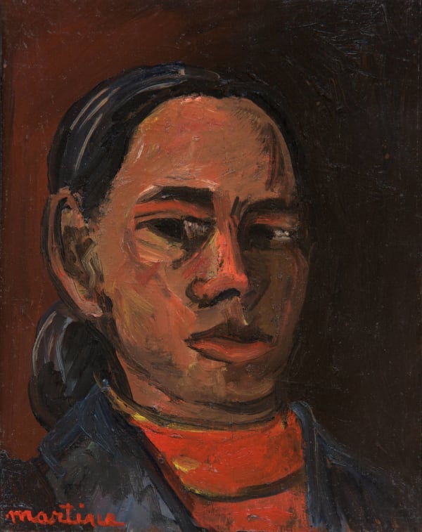 Martine Martine, Petit Autoportrait au col roulé rouge II, 1972