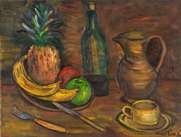 Martine Martine, Nature morte ananas au vin rouge, 1984