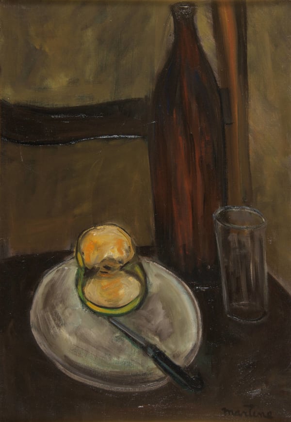 Martine Martine, Pomme coupée sur chaise triste, 1972