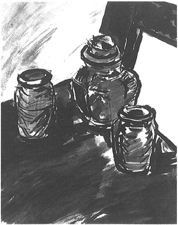 Martine Martine, Nature morte aux trois pots, 1976