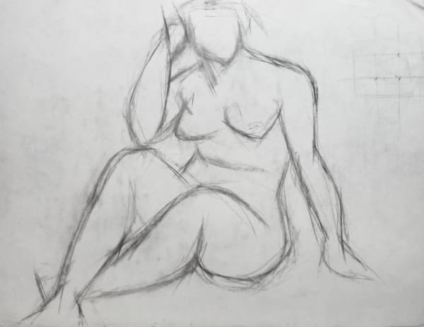 Martine Martine, Nu féminin assis XX, 1950 ca