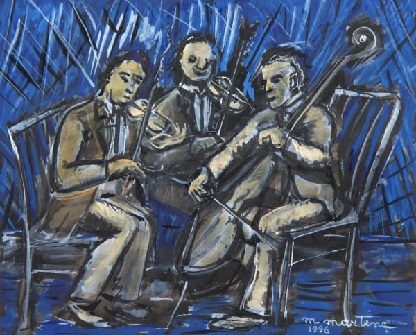 Martine Martine, Trio sur fond bleu, 1997