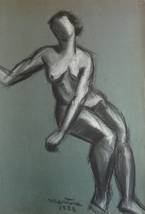 Martine Martine, Nu féminin assis LIX, 1953
